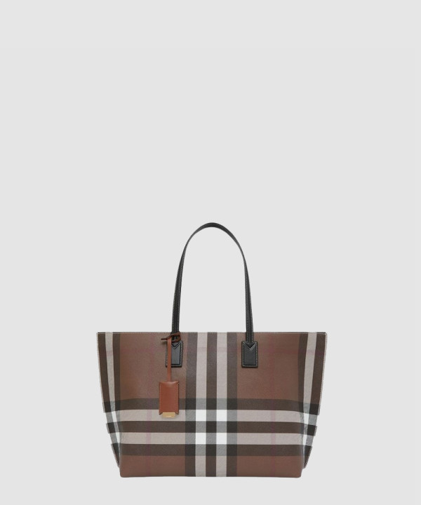 [BURBERRY-버버리] 체크 레더 미디엄 토트 80525041