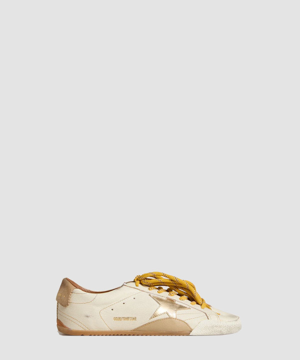 [Golden Goose-골든구스] 골드 포일드 레더 스타와 베이지 스웨이드 F007385