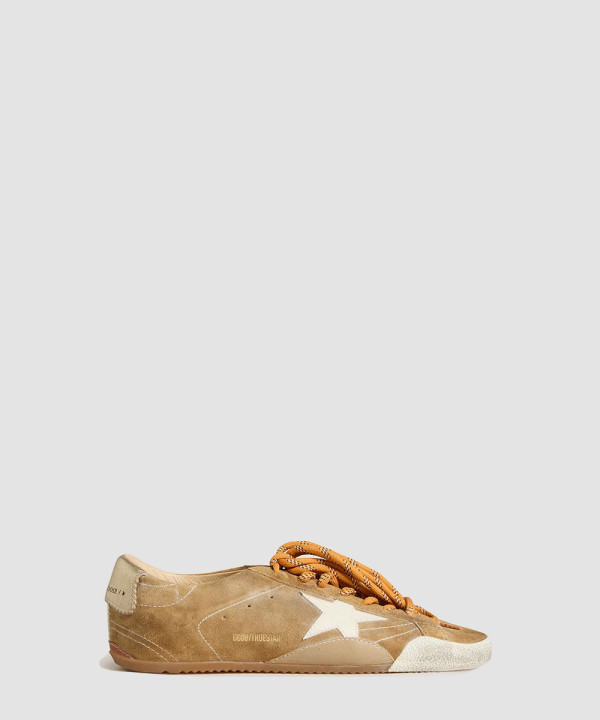 [Golden Goose-골든구스] 골드 포일드 레더 스타와 베이지 스웨이드 F007393