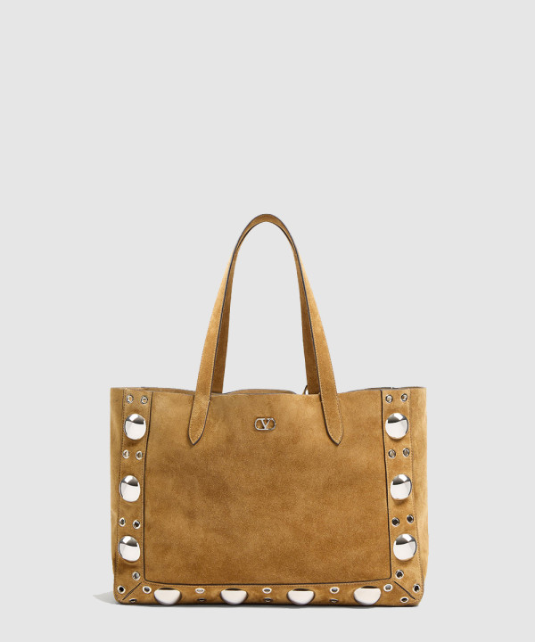 [VALENTINO-발렌티노] 가라바니 넬코트 스웨이드 미디엄 쇼퍼 백 6W0B0R79JET