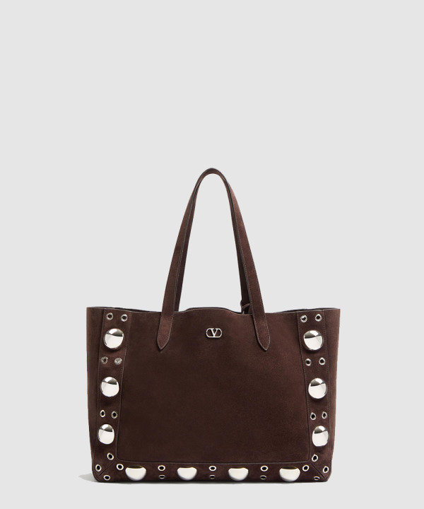 [VALENTINO-발렌티노] 가라바니 넬코트 스웨이드 미디엄 쇼퍼 백 6W0B0R79JET