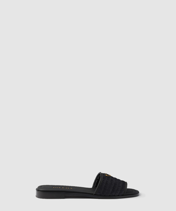[PRADA-프라다] 크로셰 디테일이 들어간 가죽 슬라이드 1XX758