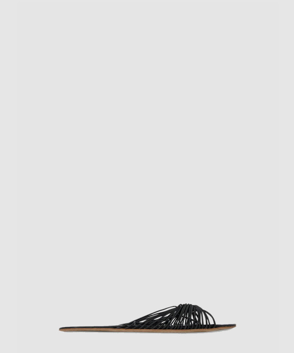 [THE ROW-더로우] 가죽 슬라이드 샌들 F1617W180BLK