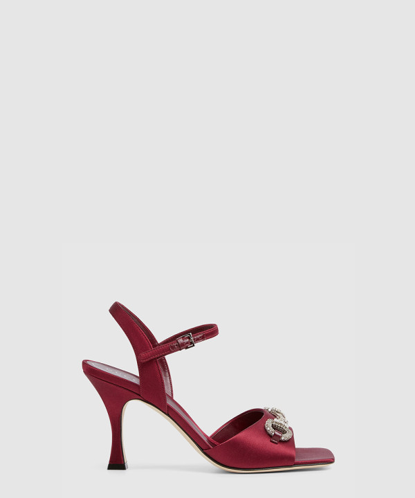 [GUCCI-구찌] 크리스탈 호스빗 장식이 있는 여성용 샌들 834342
